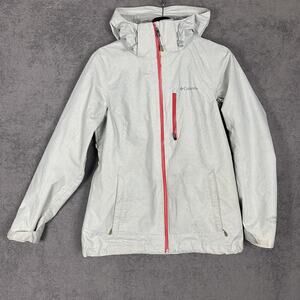 Columbia Jacket Womens Medium Gray Omni-Tech Waterproof Breathable Hooded Coat
